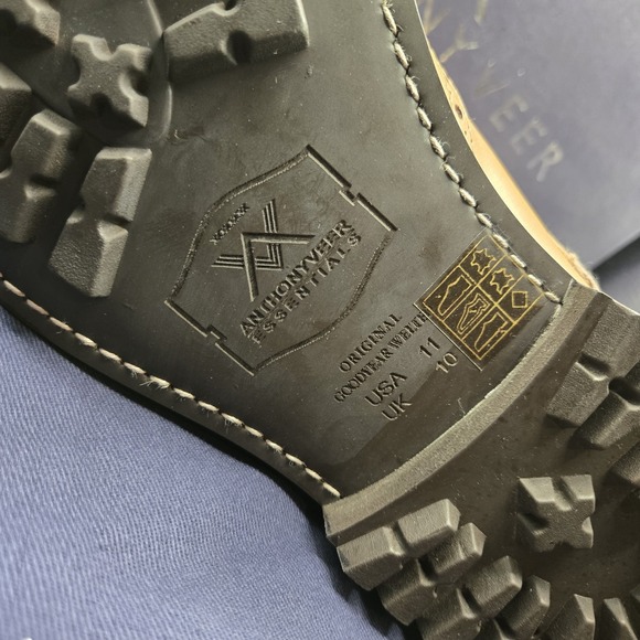 Anthony Veer Grant Boots Walnut 11D In Commando Sole Wingtip‎ Lace Up NWB - Picture 12 of 15